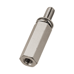 ステンレス303スペーサー 六角・長オネジスプリング+平ワッシャー付／WSU-A(長オネジ)