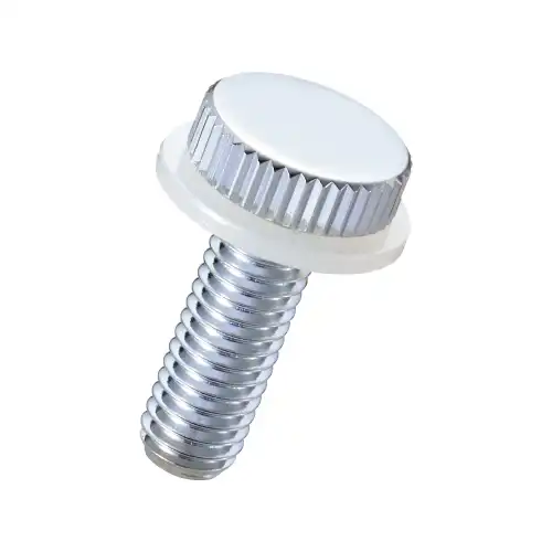 黄銅 ローレットツマミ 低頭  (クロムメッキ)PTFEワッシャー付／NB-GC-T